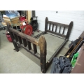 Rustic Wooden Double Bed Frame